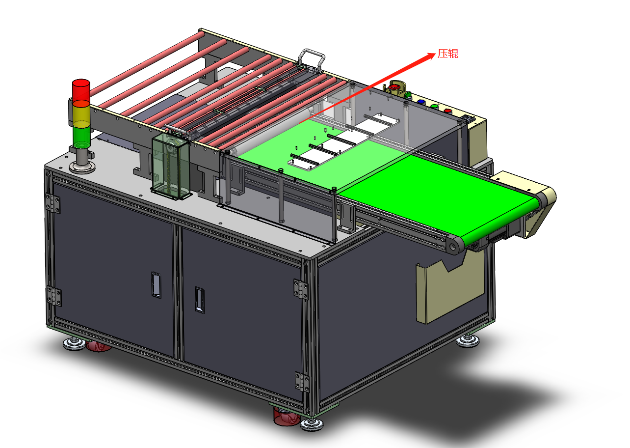 PCB板贴膜后压膜流水线（压膜设备）3D+工程图