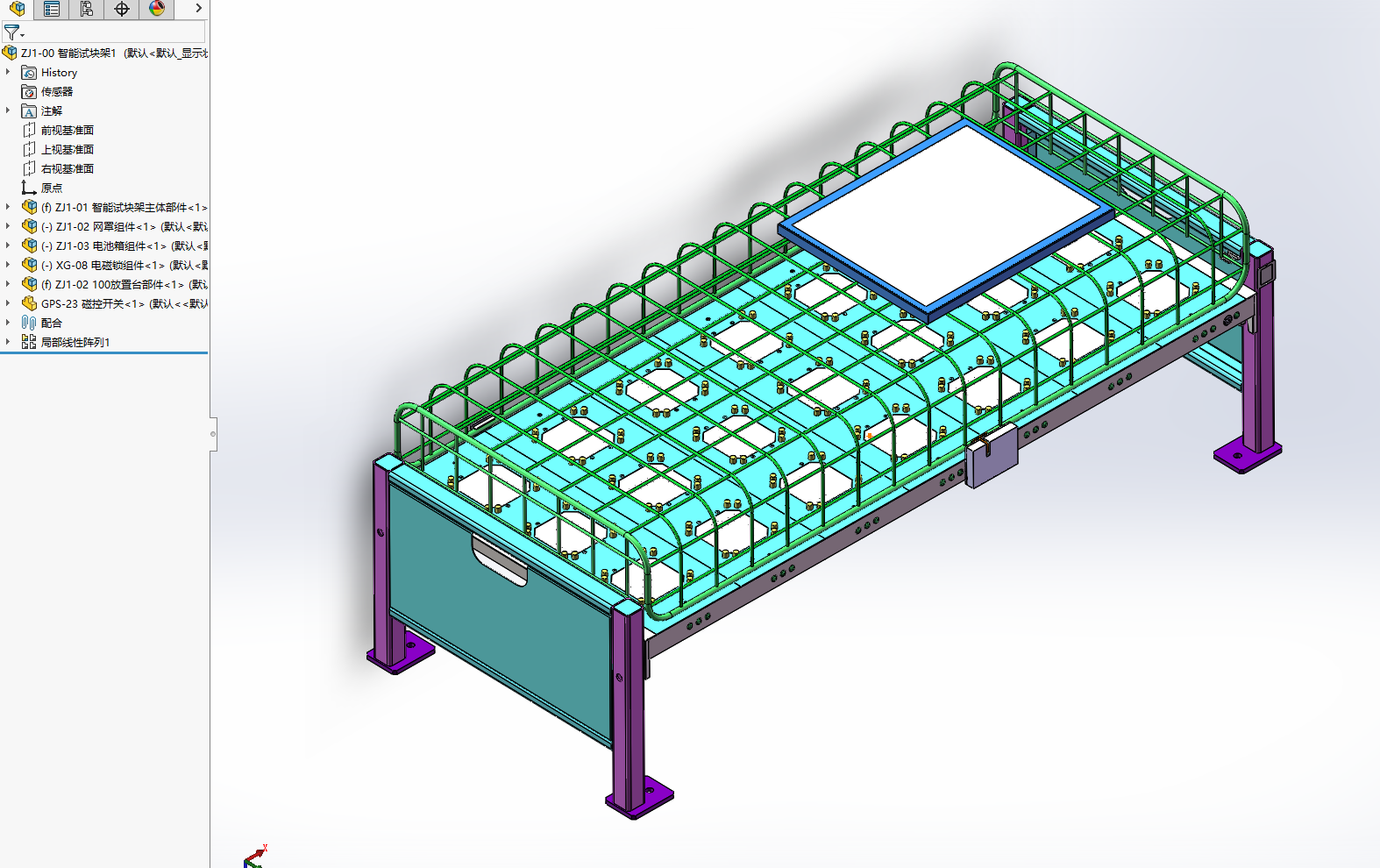 某企业物联网智能试块架3D+工程图+BOM表
