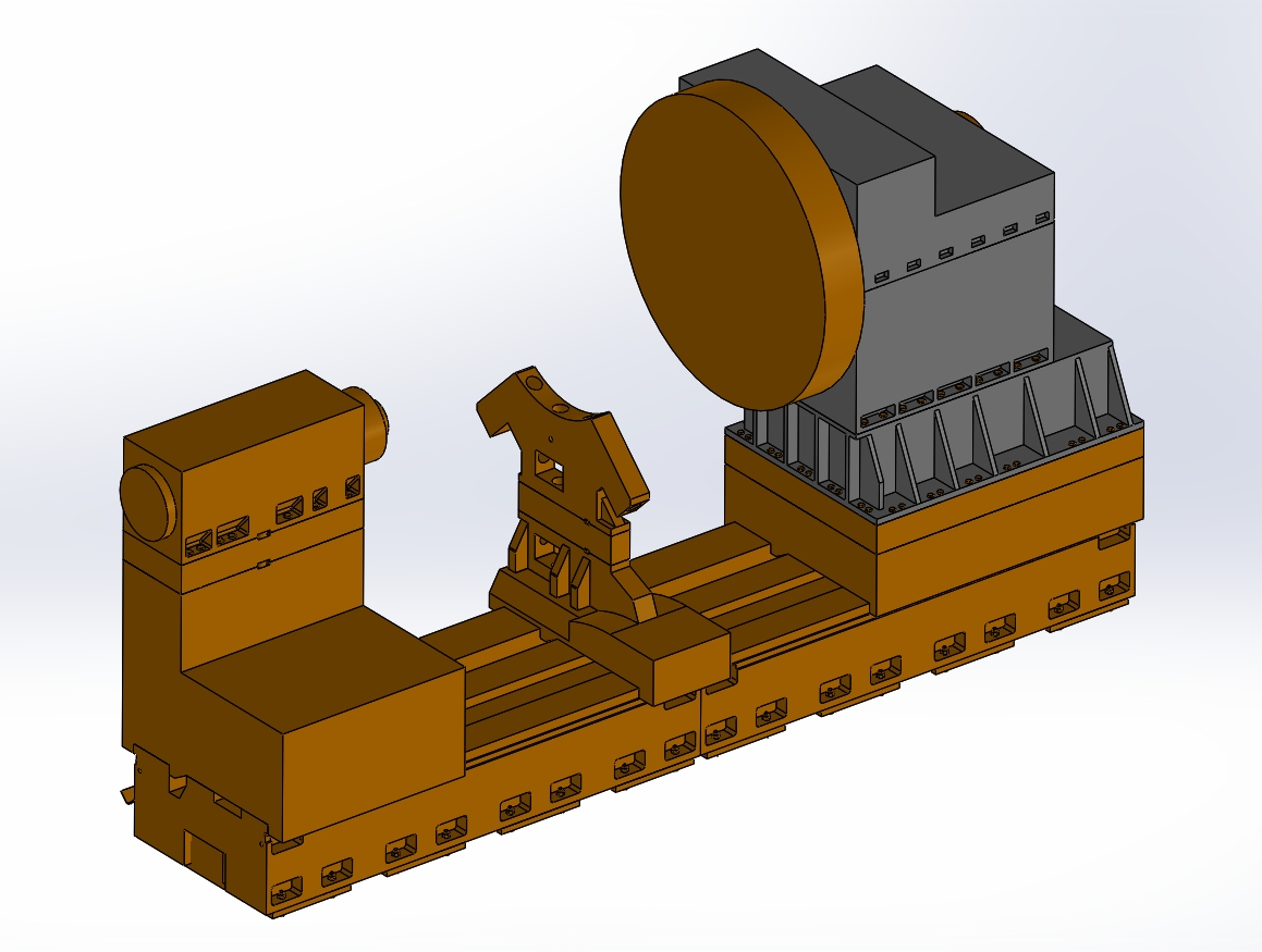 卧式数控机床3D+CAD