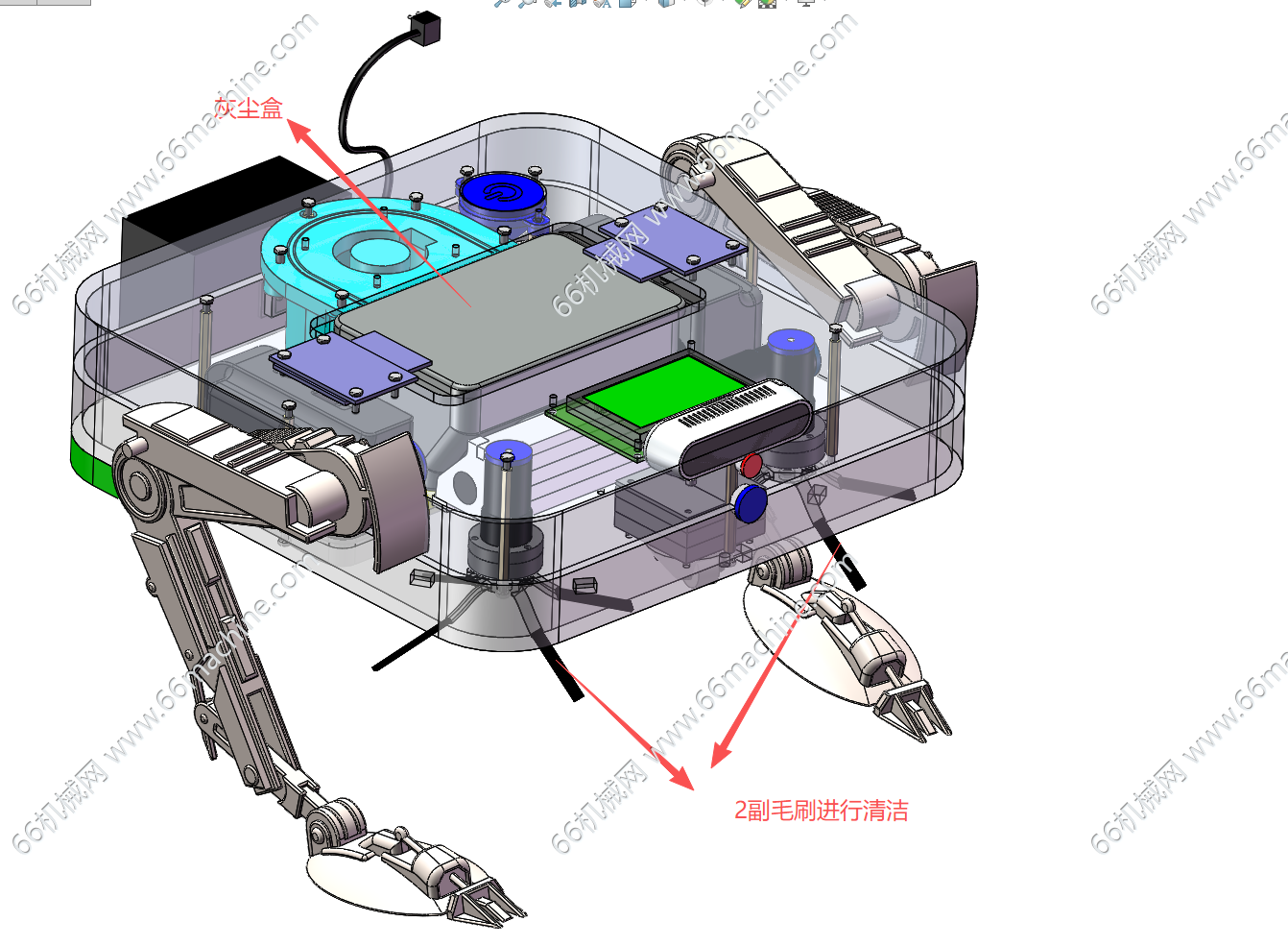 两足爬楼清洁机器人