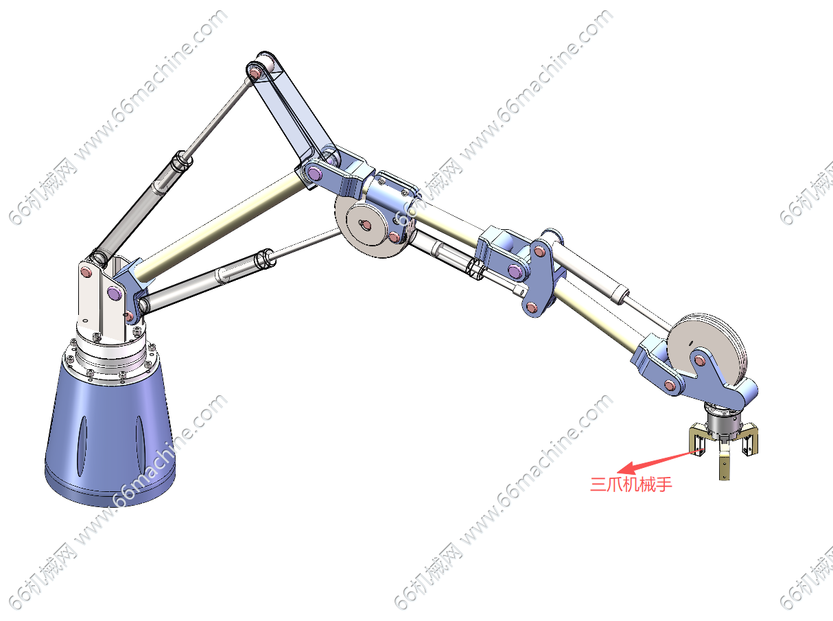六轴关节型气动机械手3D+工程图