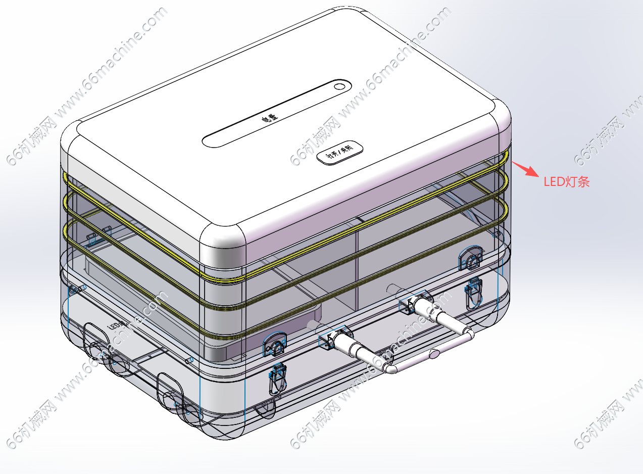 带充电及LED灯的智能行李箱