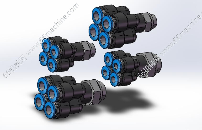 4种QSQ-G-分气接头模型