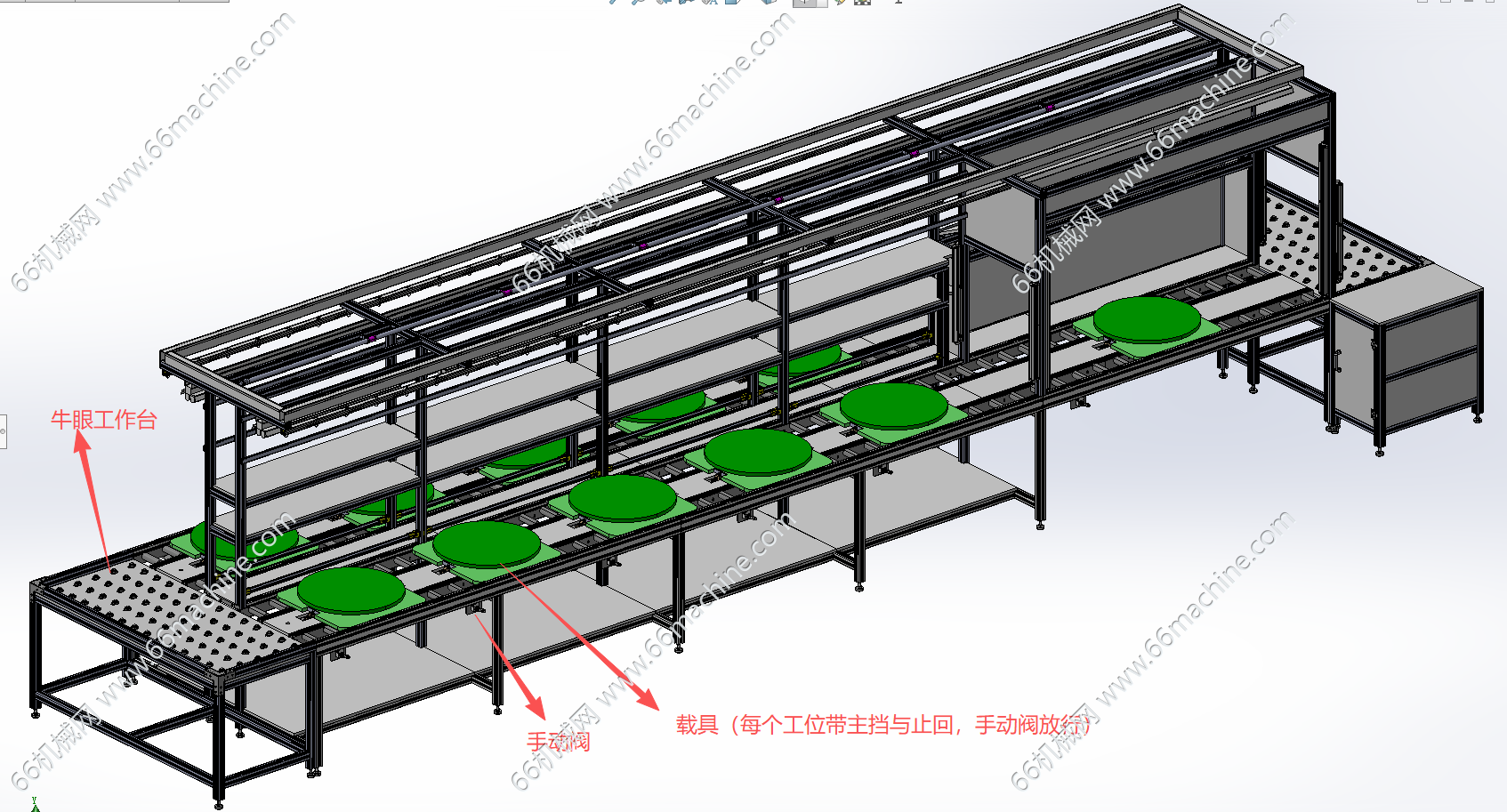载具无动力循环滚筒线（循环操作台）