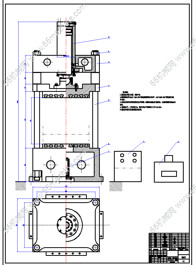 400吨四柱式液压机设计+说明书+CAD