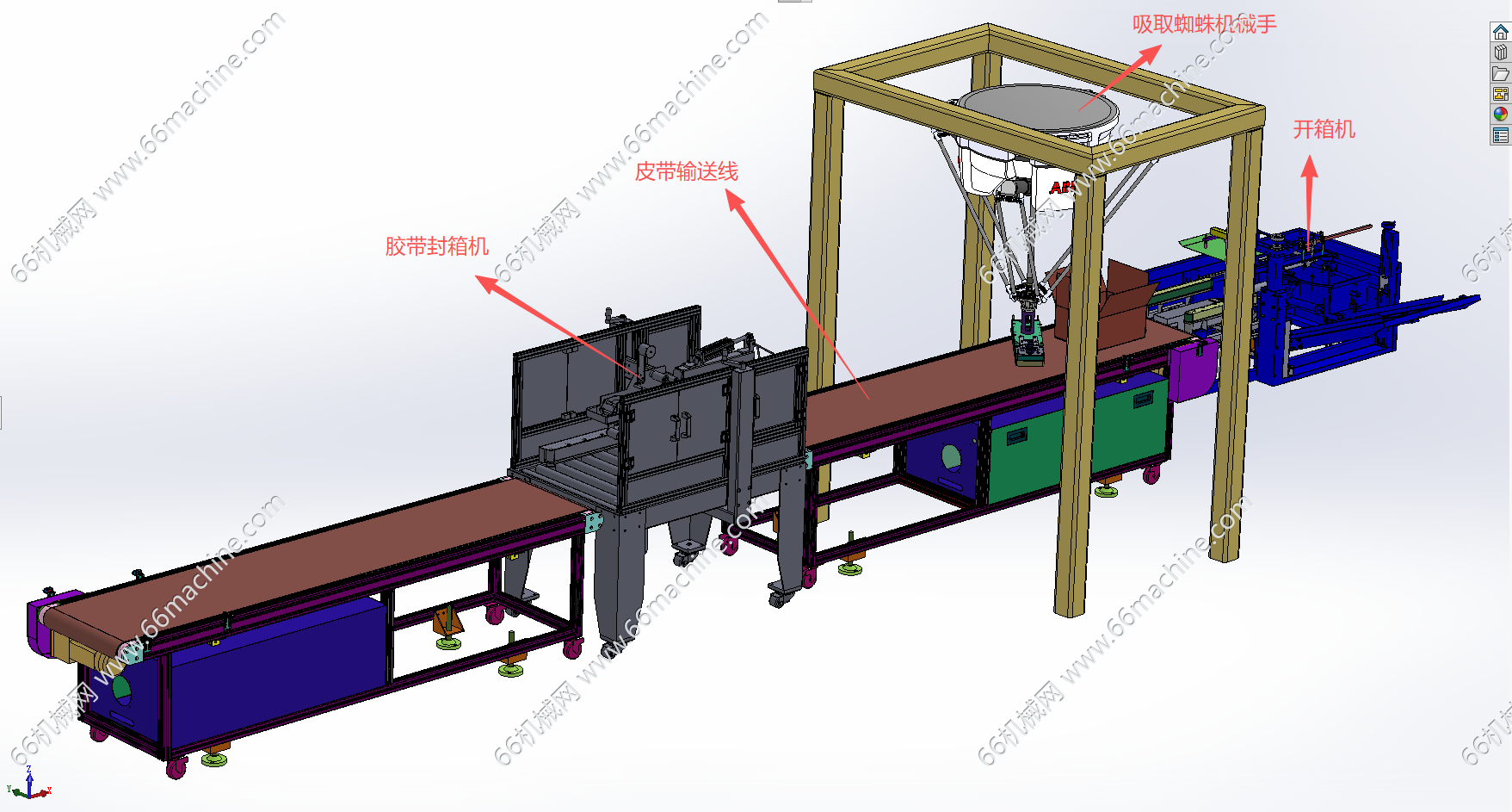 通用型自动开箱、装箱、封箱包装线