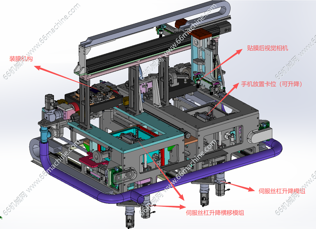某企业手机玻璃曲面面板贴膜及视觉检测机