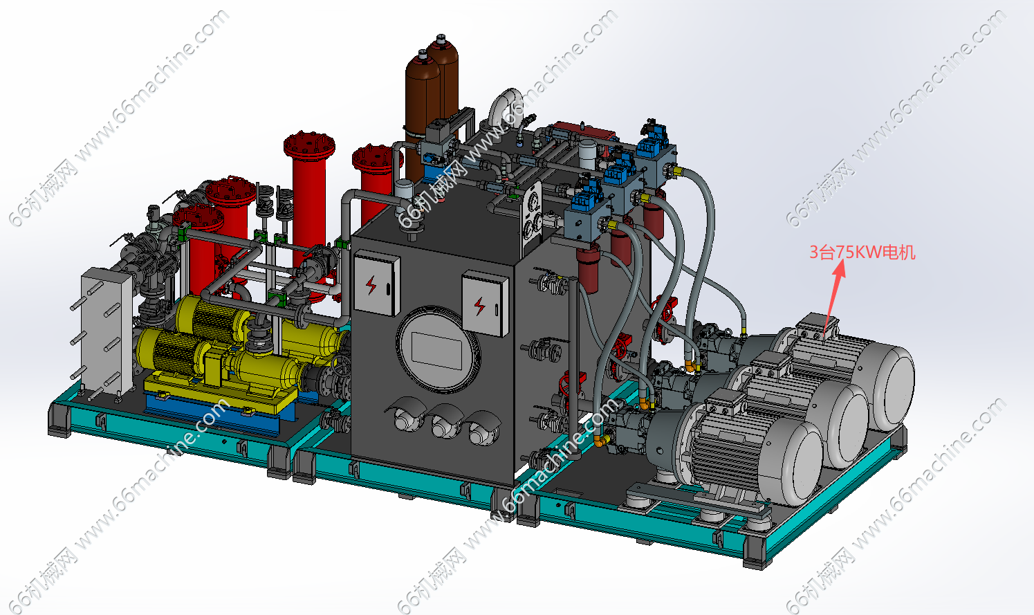 2款二辊平整机高压、低压液压站3D+CAD