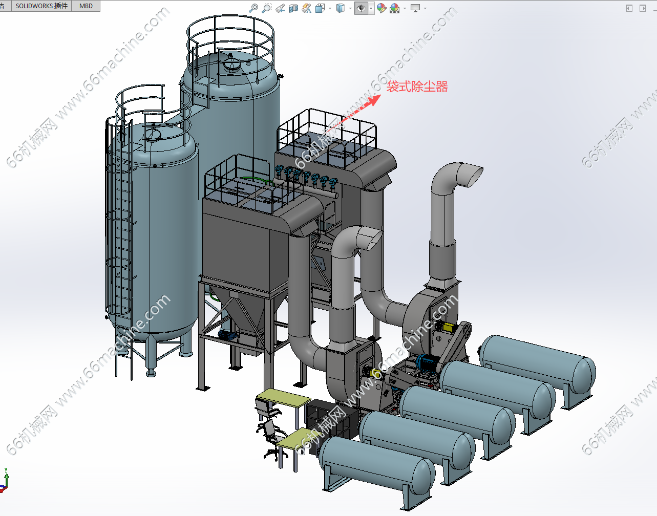 工业粉尘净化处理系统（袋式除尘器除尘）
