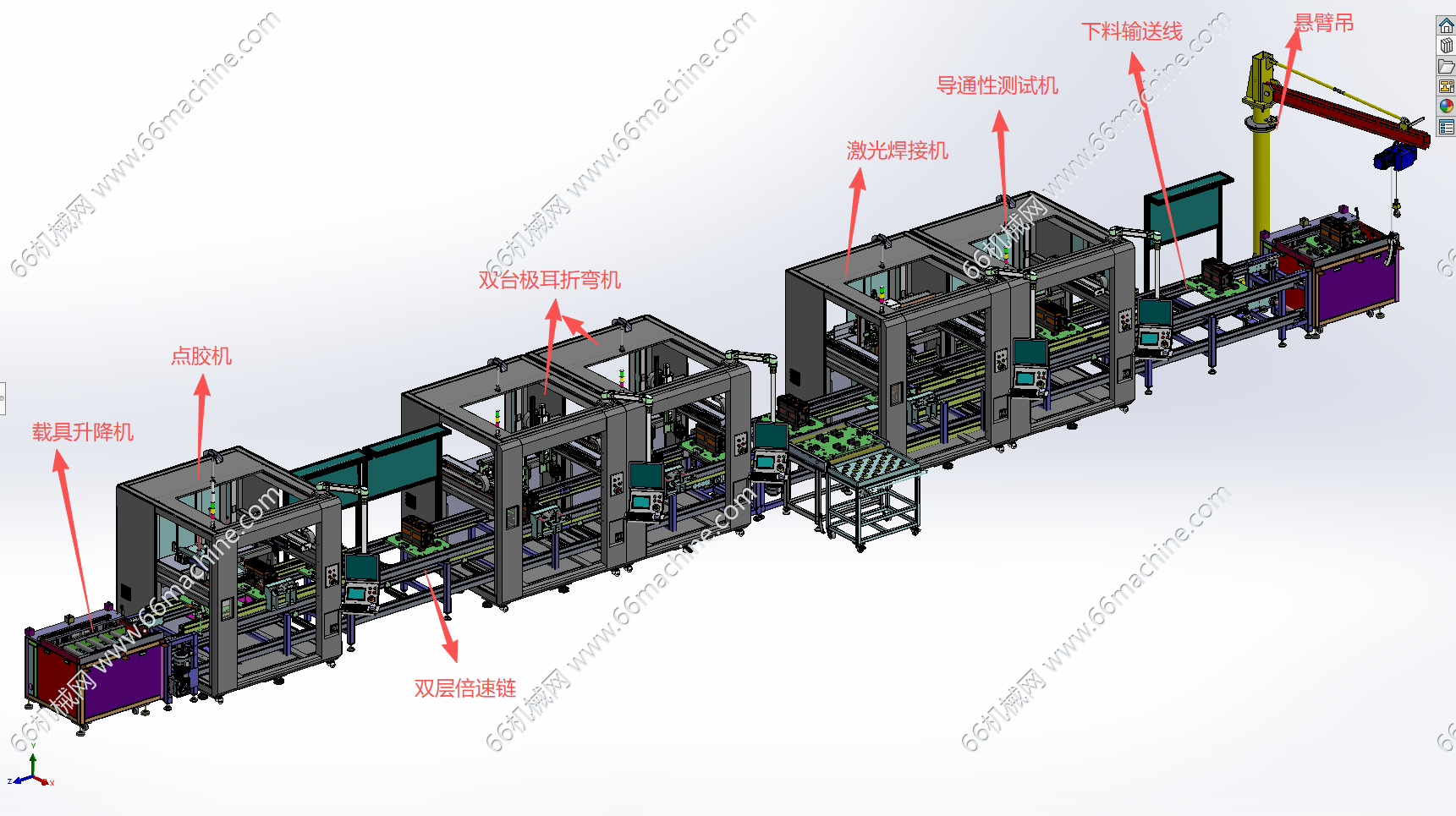 某企业电池模组点胶、折极耳、激光焊接及检测设备