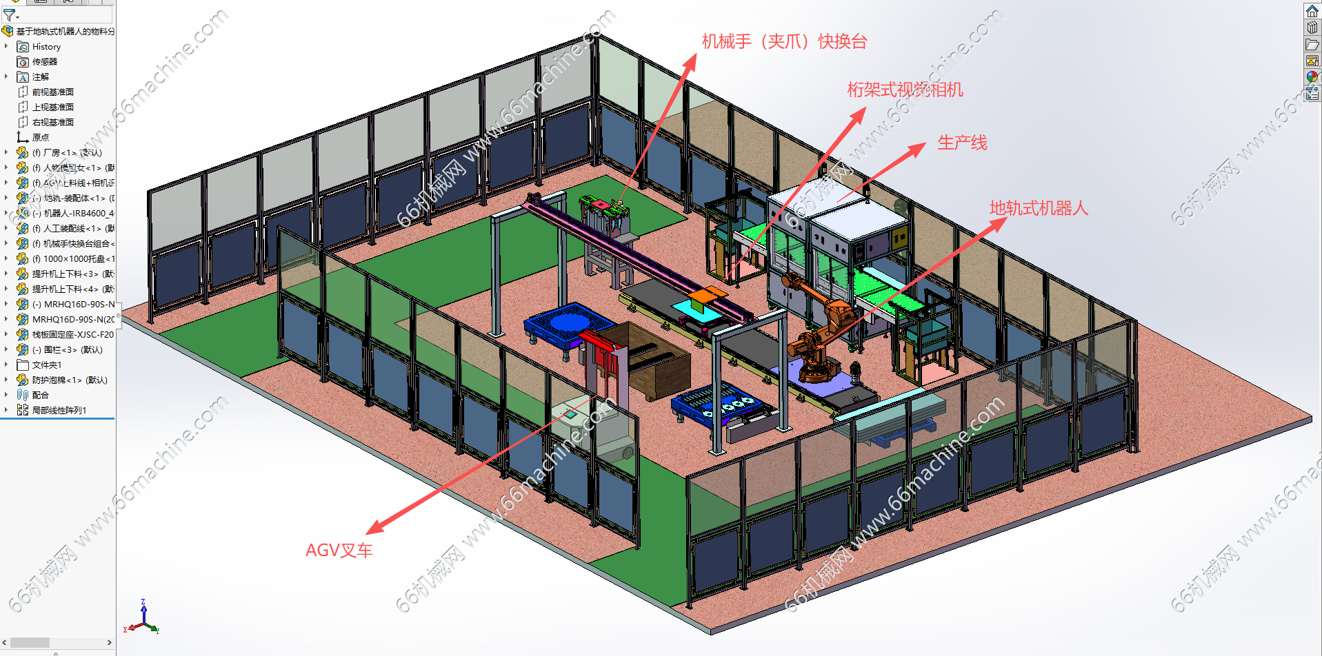 基于地轨式机器人的物料分拣工作站