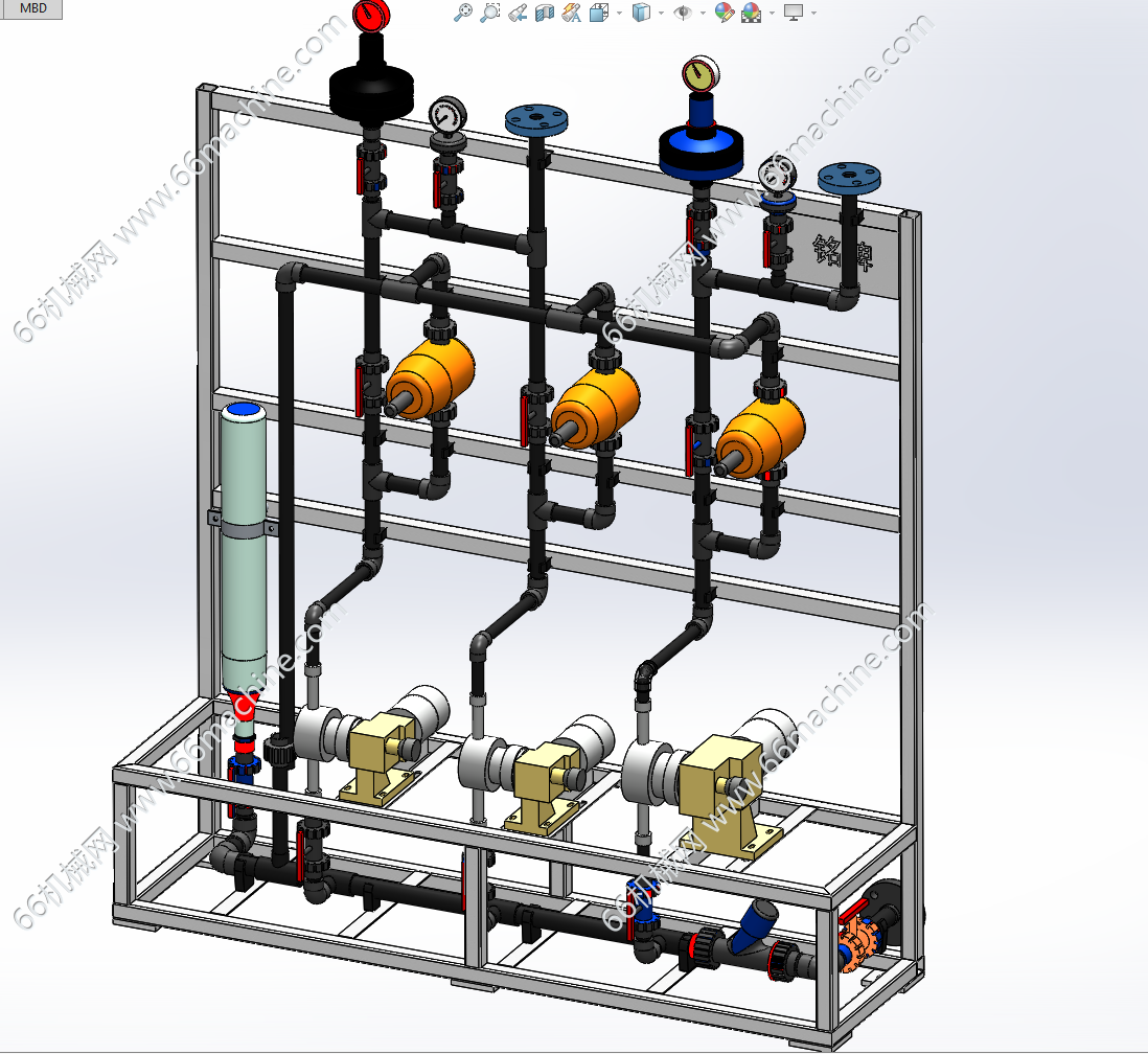 （3工位)-双出口加药系统3D+CAD