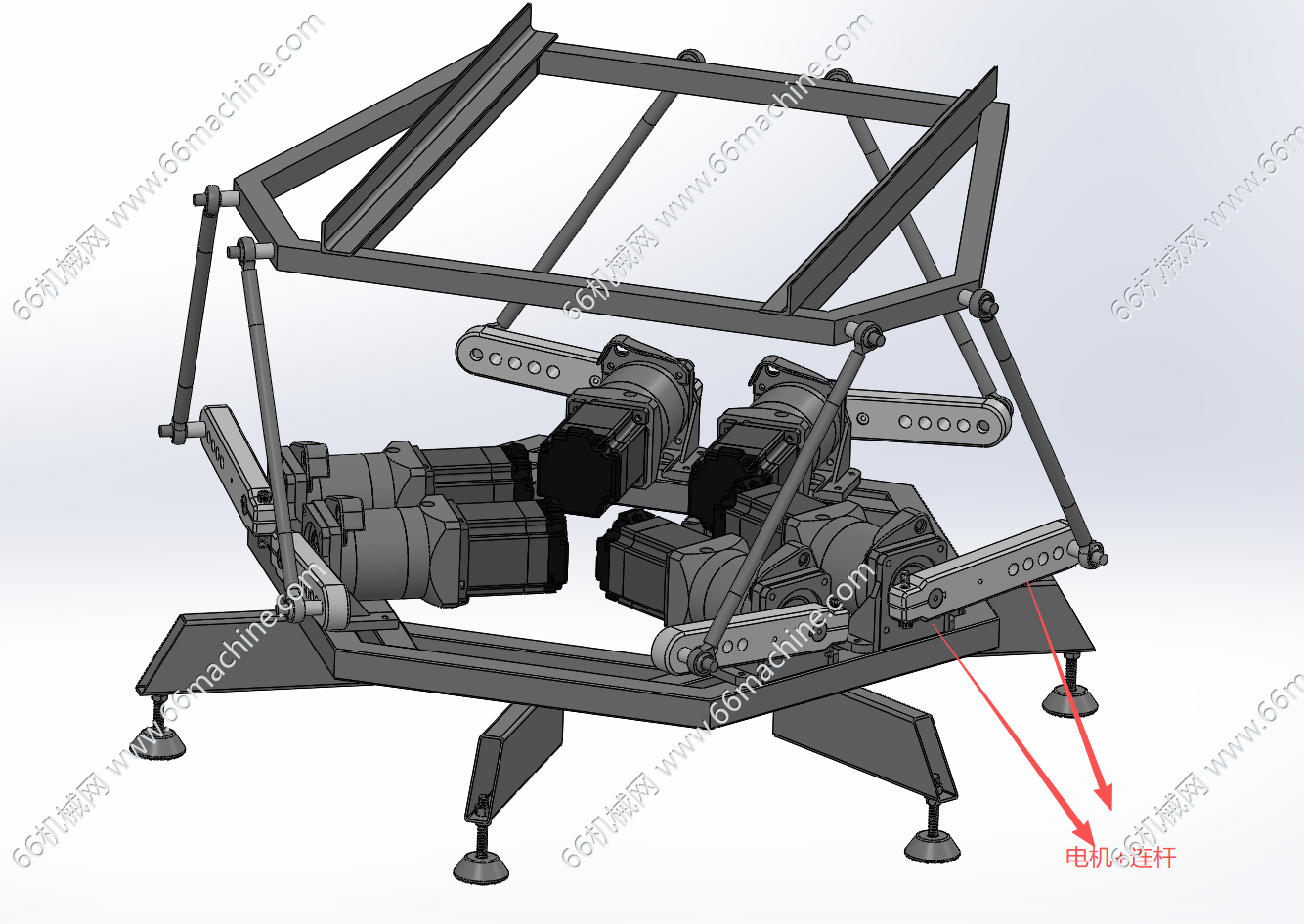 基于电机连杆的六自由度平台