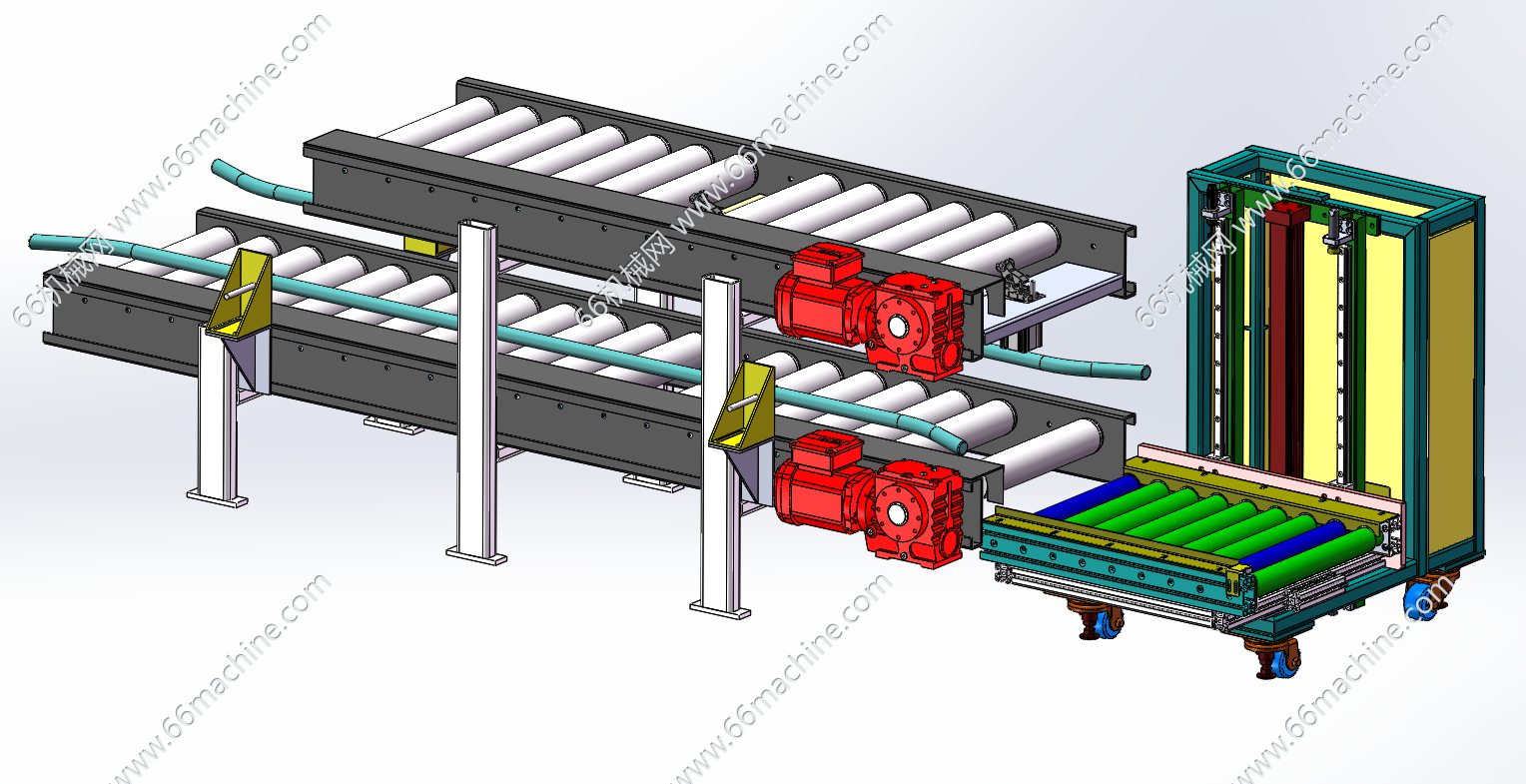 带升降机的双层滚筒线