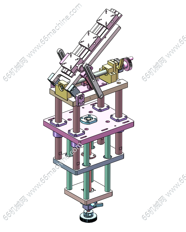 手动丝杆升降及角度调节机构