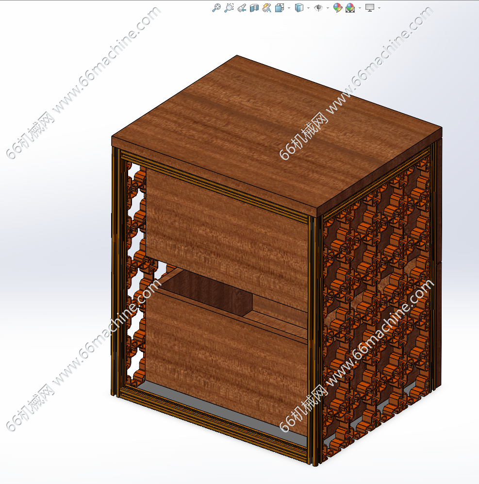 铝型材和木板结合床头柜