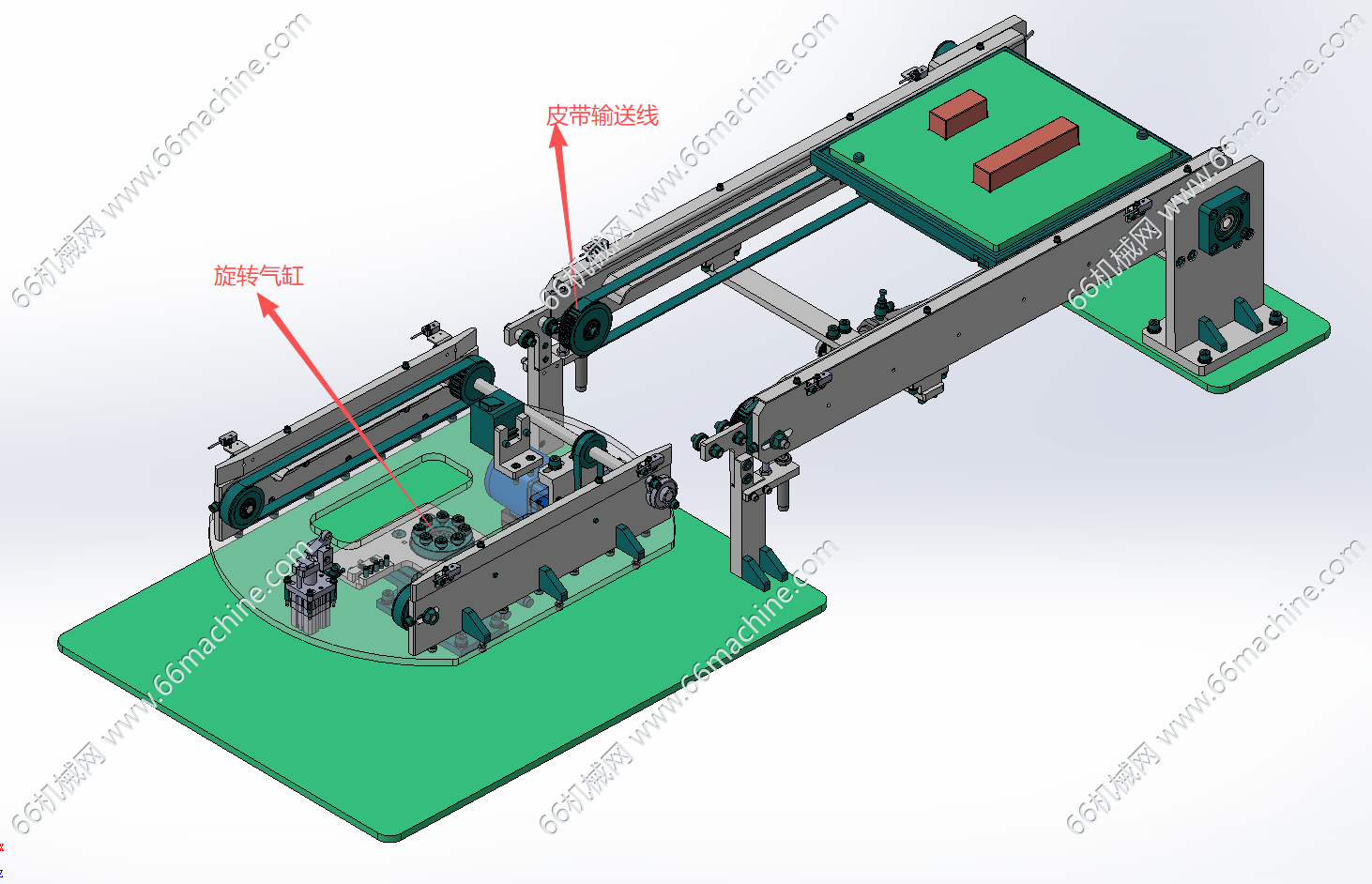 90度移栽变向机构（载具输送旋转机构）