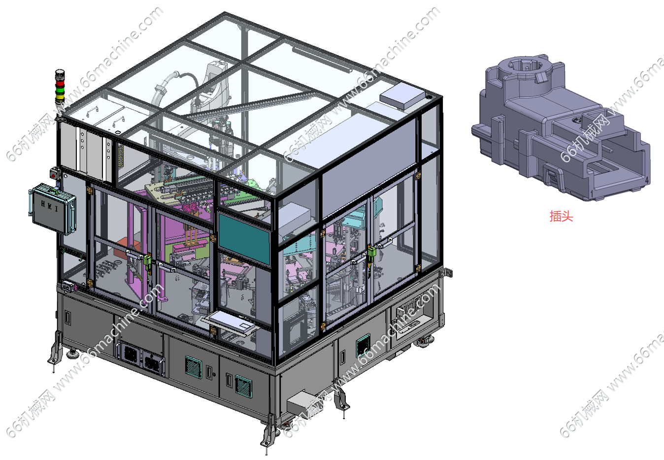 某企业插头检测及激光打码设备