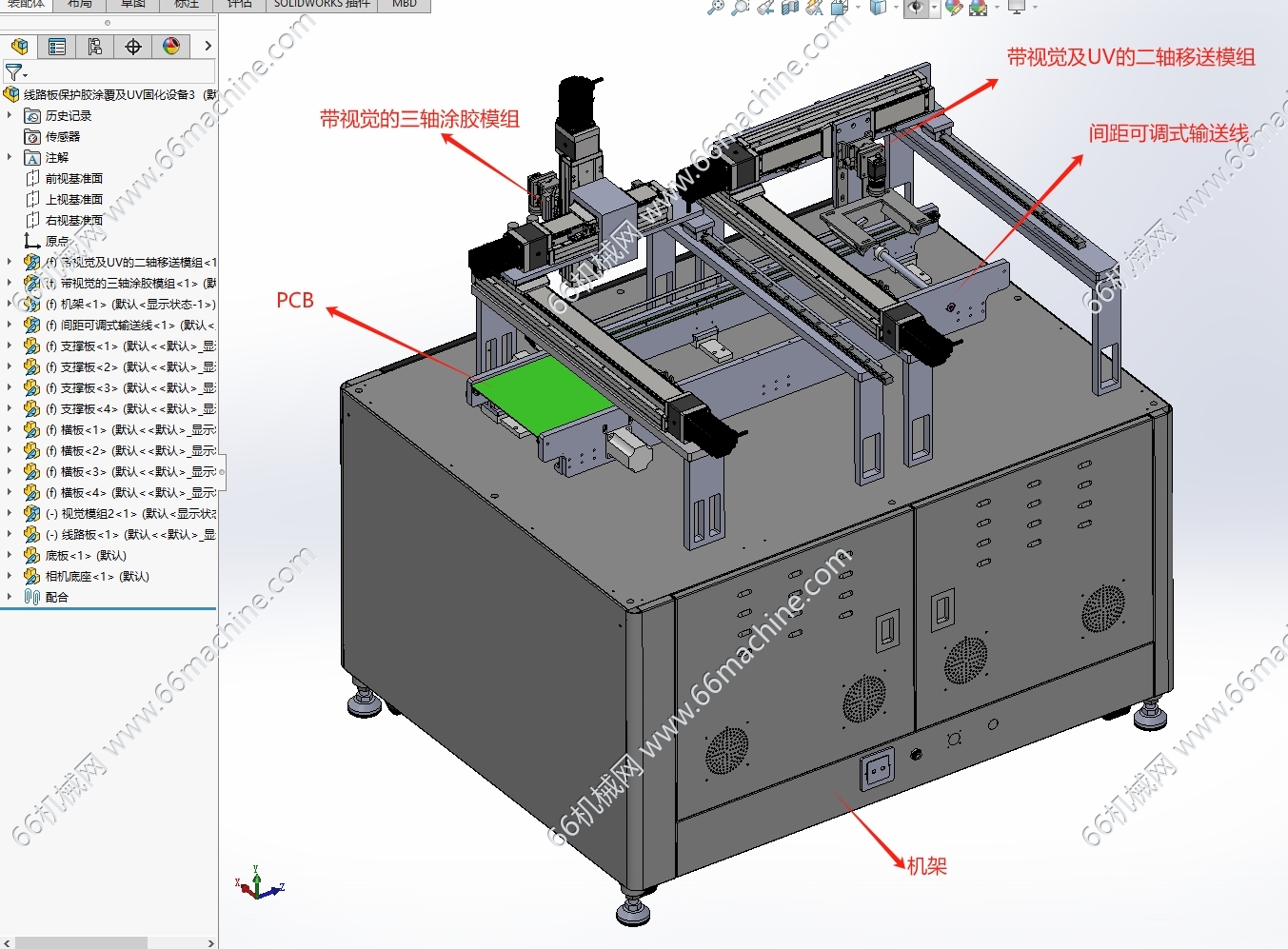 线路板保护胶涂覆及UV固化设备