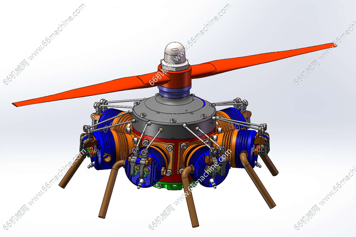 螺旋桨七缸星形发动机