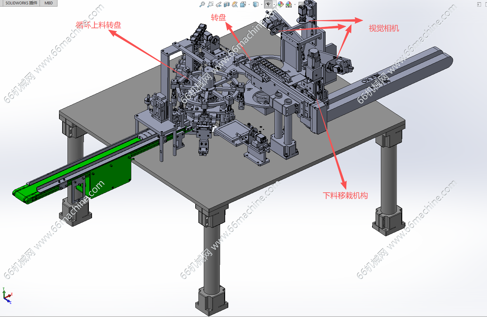 双转盘串联视觉检测机构