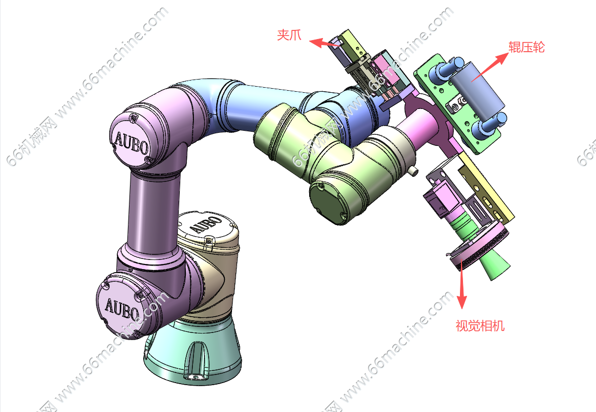 视觉引导协作机器人（末端含夹爪、辊压机构）