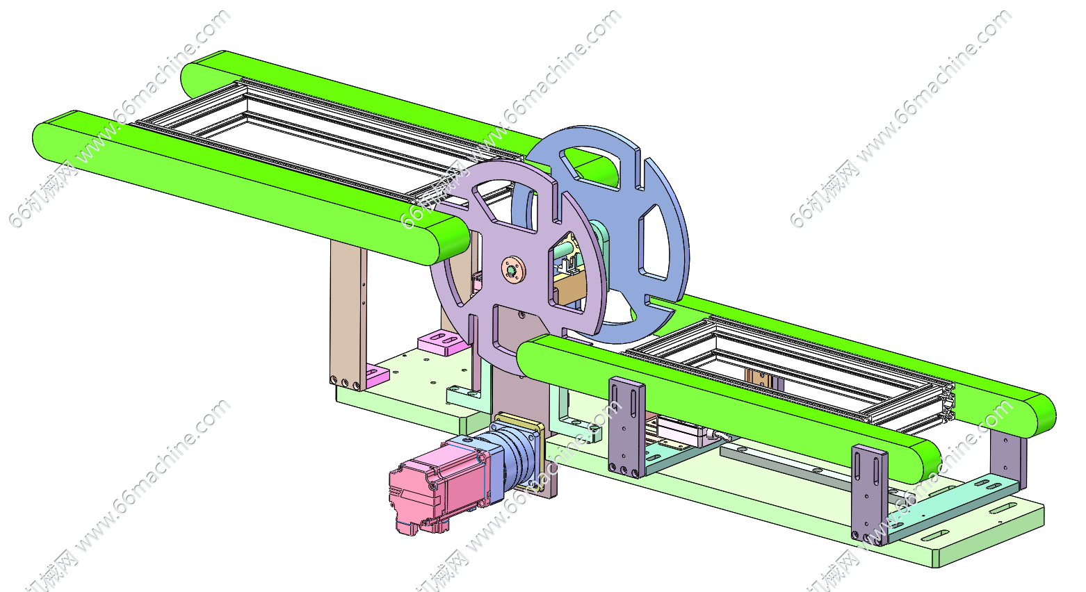 阶梯皮带线上的风车翻转机构