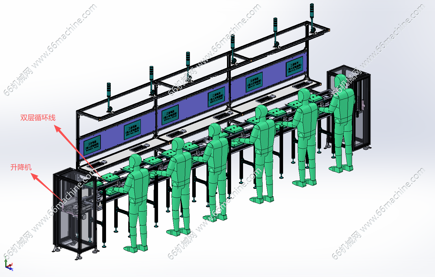 带升降机的双层循环线