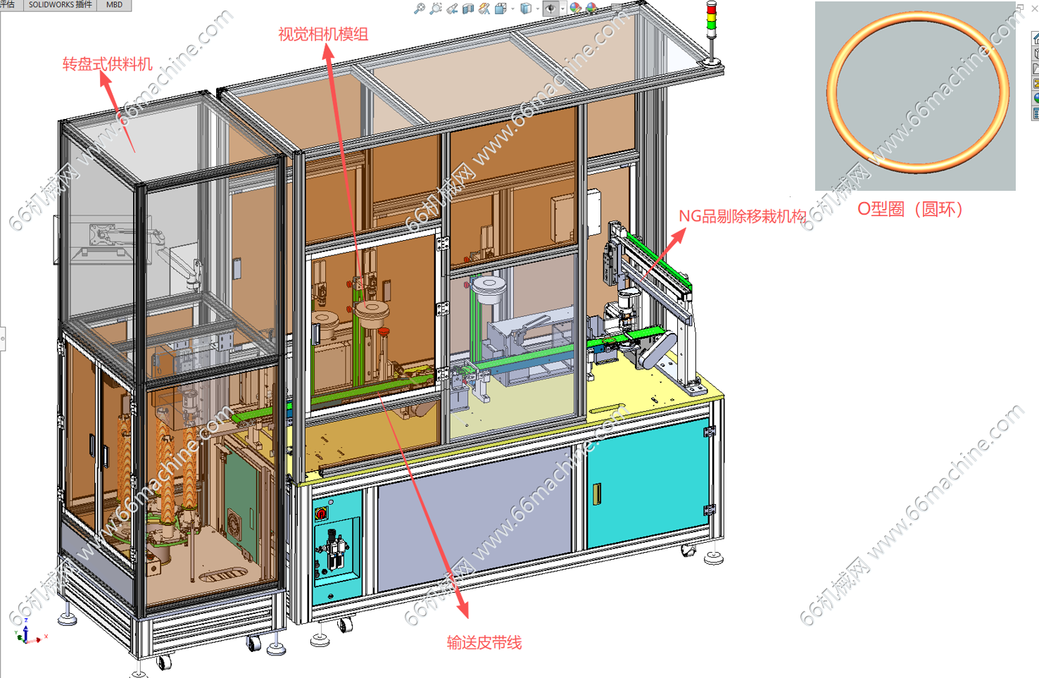 某企业自动上料的O型圈视觉检查机（检测机）