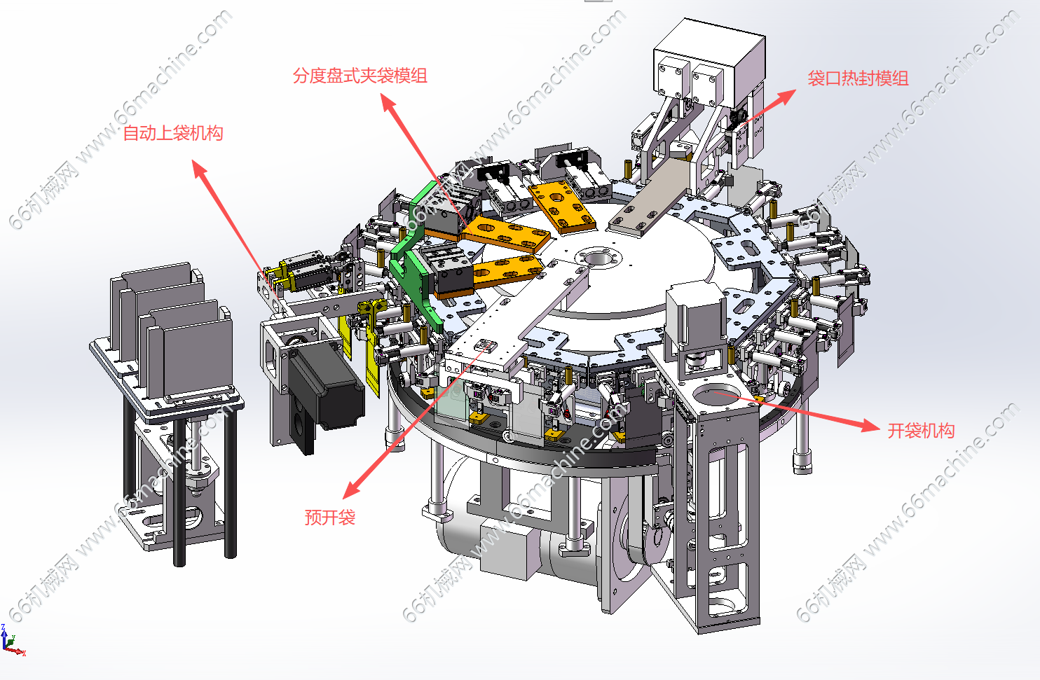 分度盘式给袋热封包装机