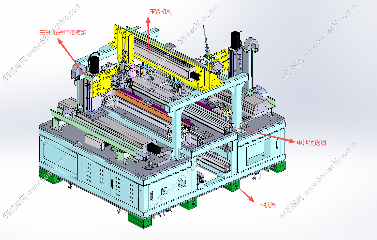 某企业新能源电池模组激光焊接机