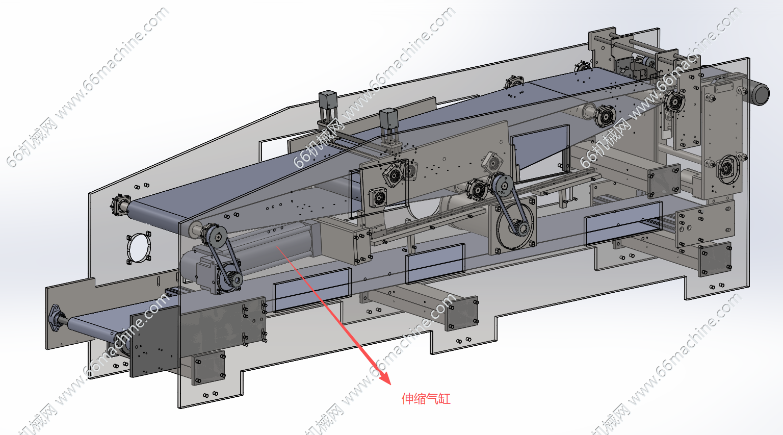 某企业可伸缩双层收纸皮带线(自动收纸码垛整形)3D+工程图