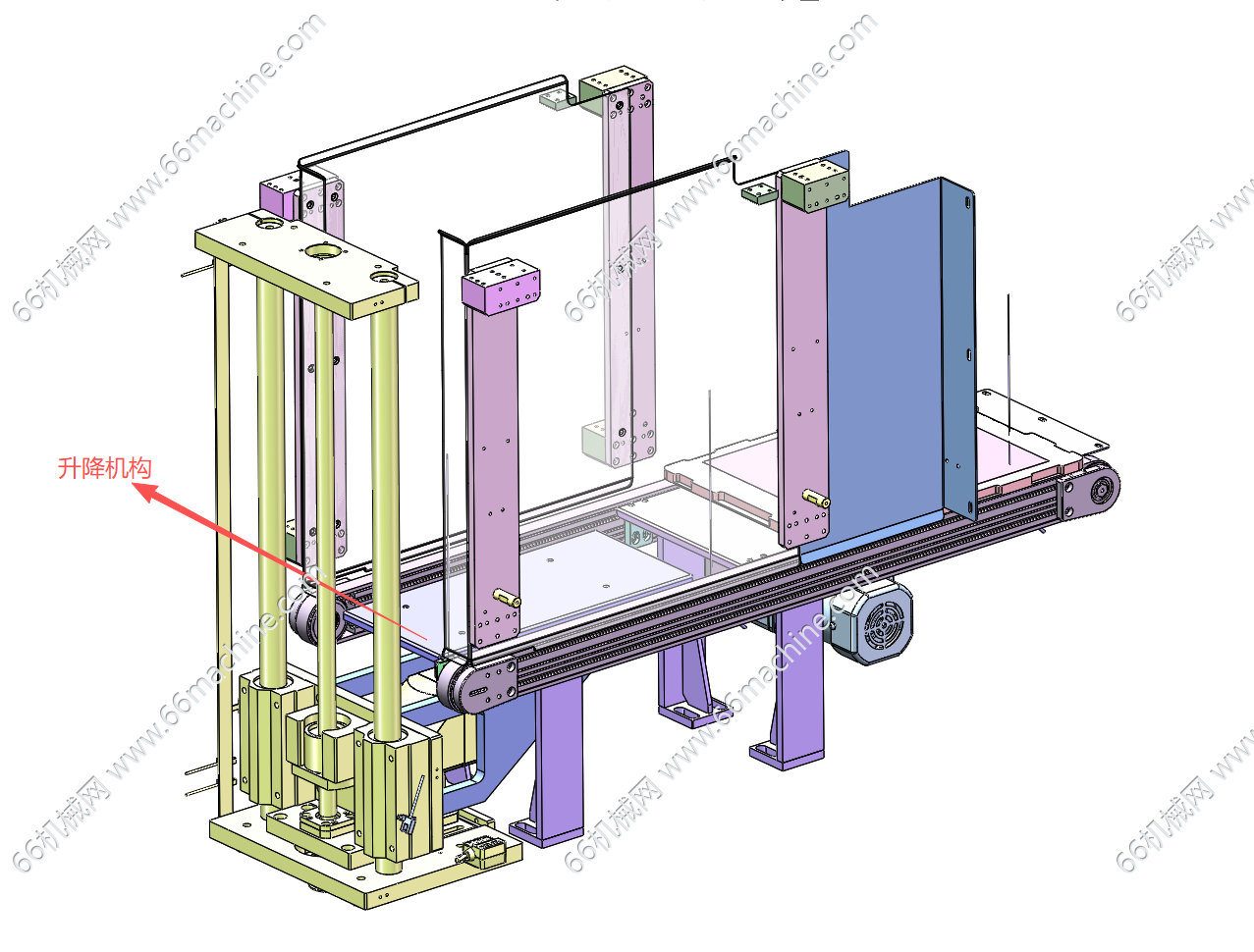 托盘输送线及升降机构