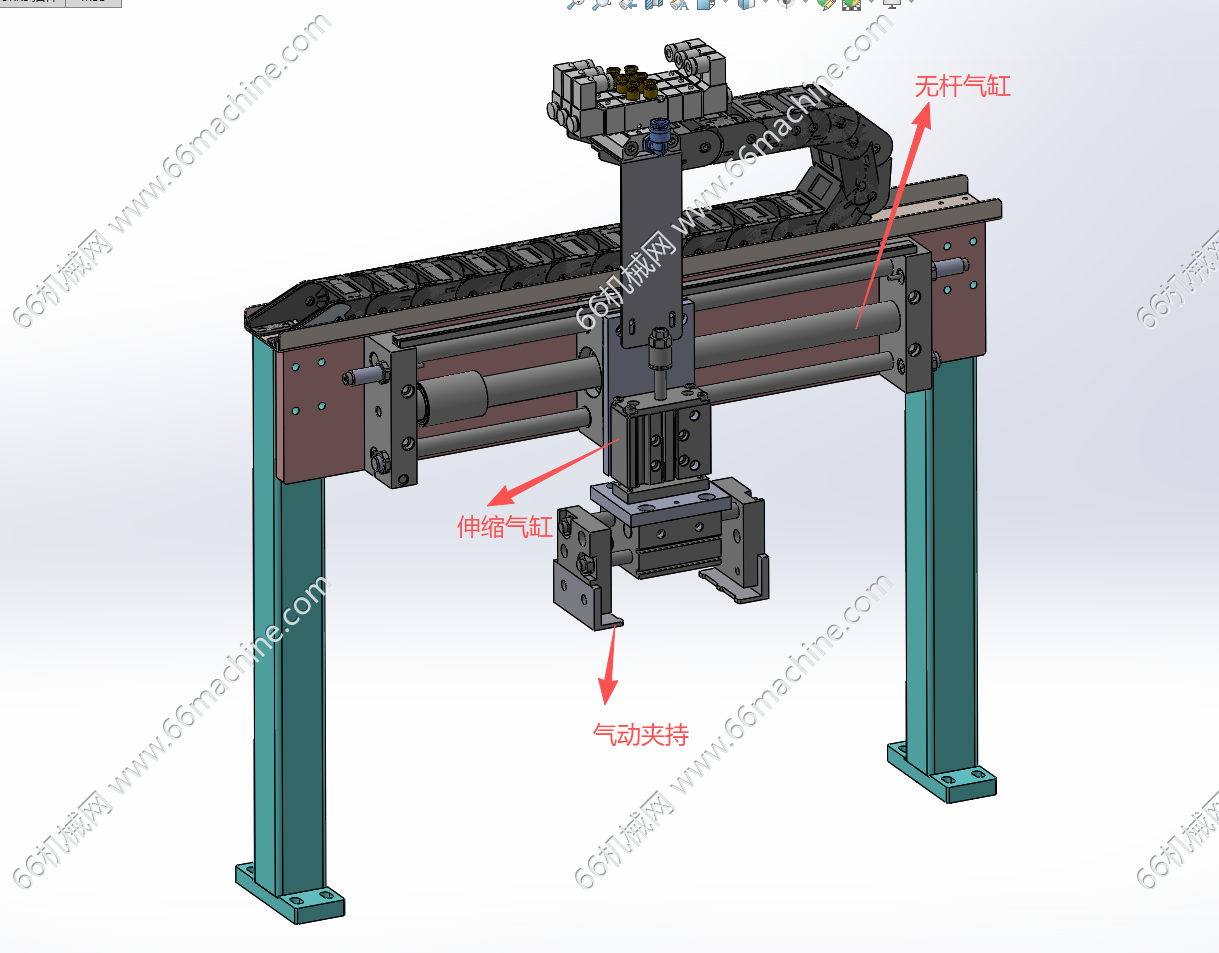 基于无杆气缸的夹取搬运机构