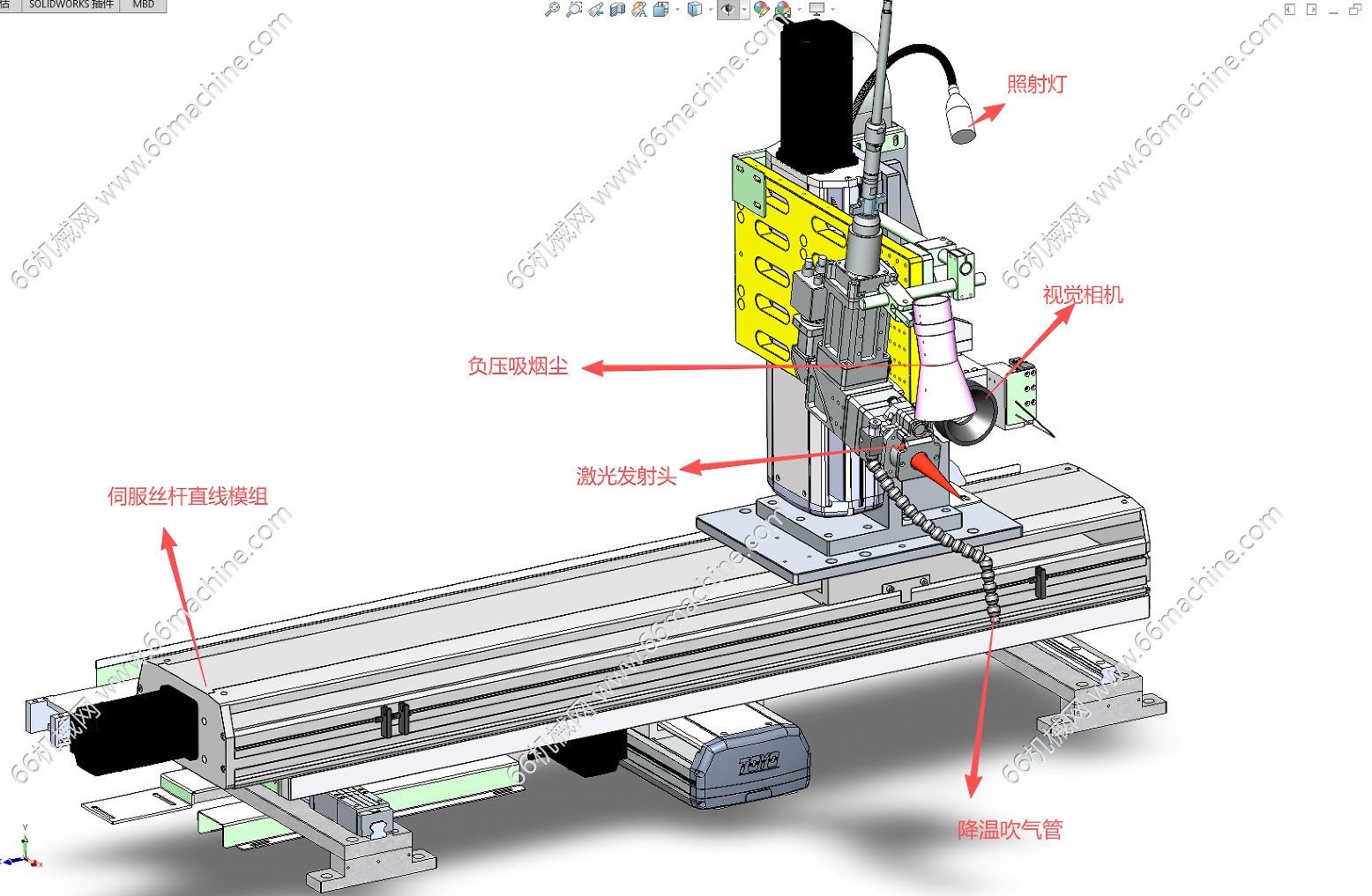 带视觉的三轴激光焊接模组