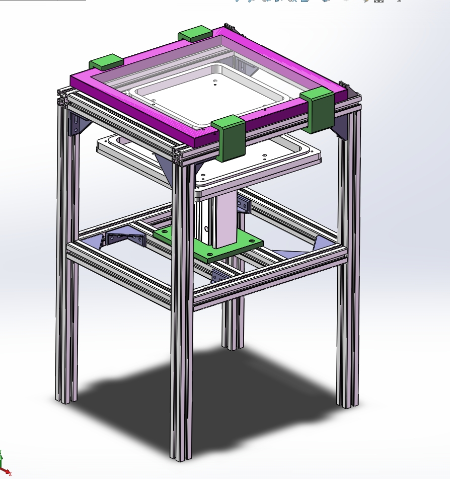 半自动玻璃组装贴合密封保压设备3D+工程图