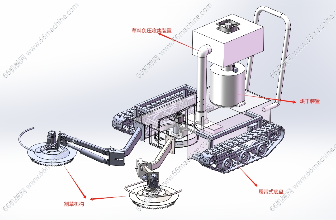 履带式除草机器人（带收集烘干功能的割草机器人）