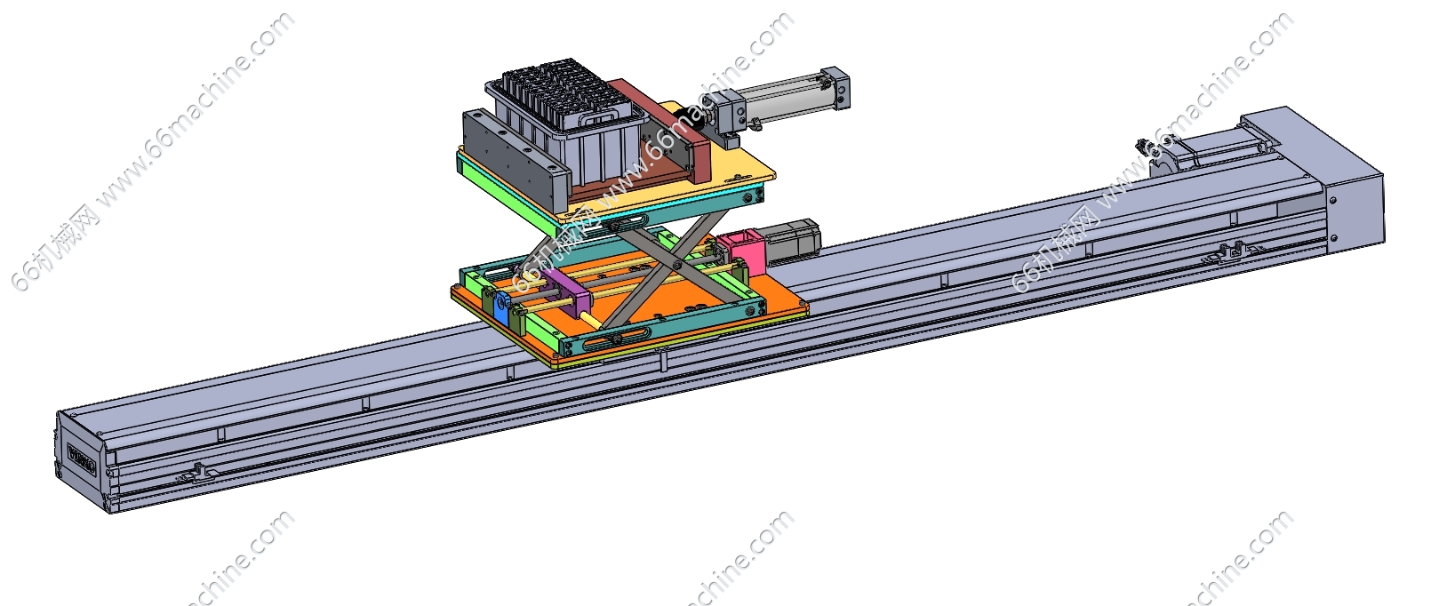 丝杠升降气缸夹紧平台3D+CAD+PPT+动画视频