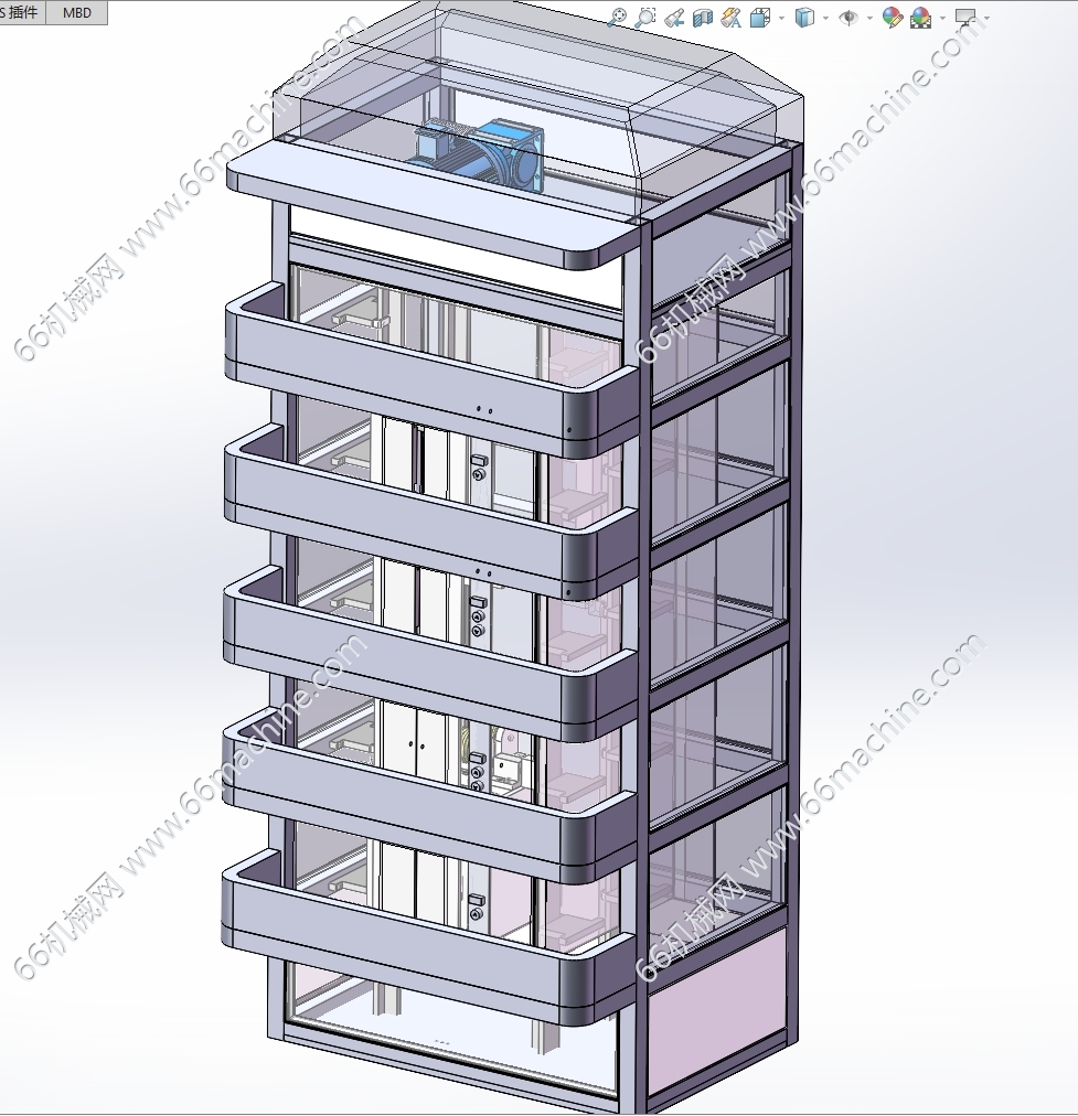 5层轿厢式电梯3D+工程图【另含x-t通用格式】