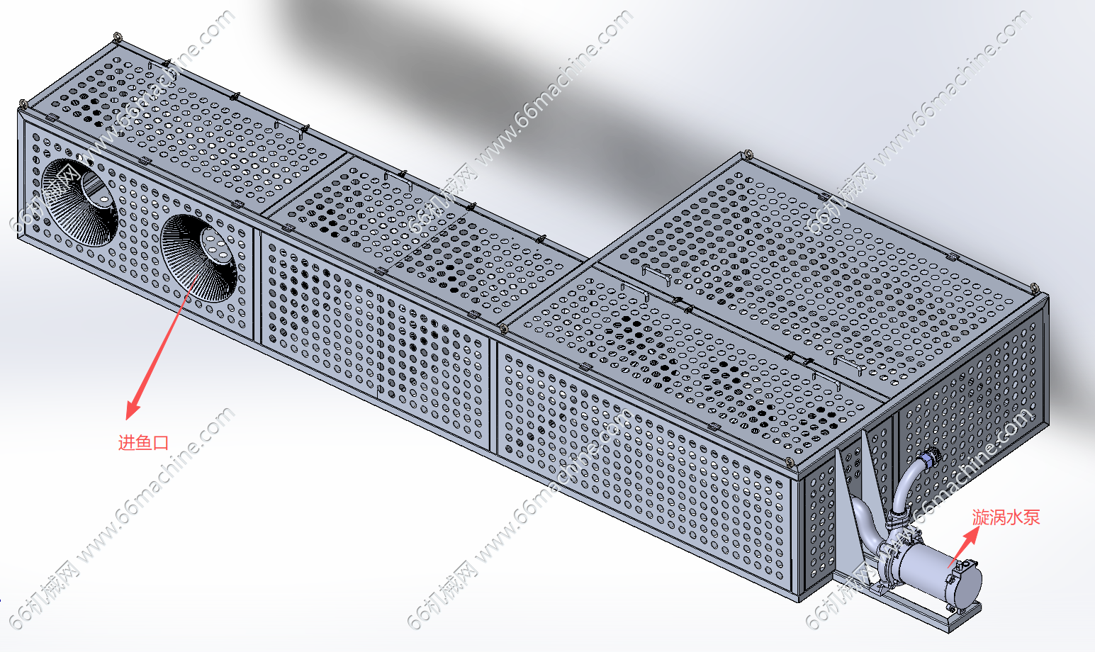 捕鱼笼（水流捕鱼装置）3D+CAD