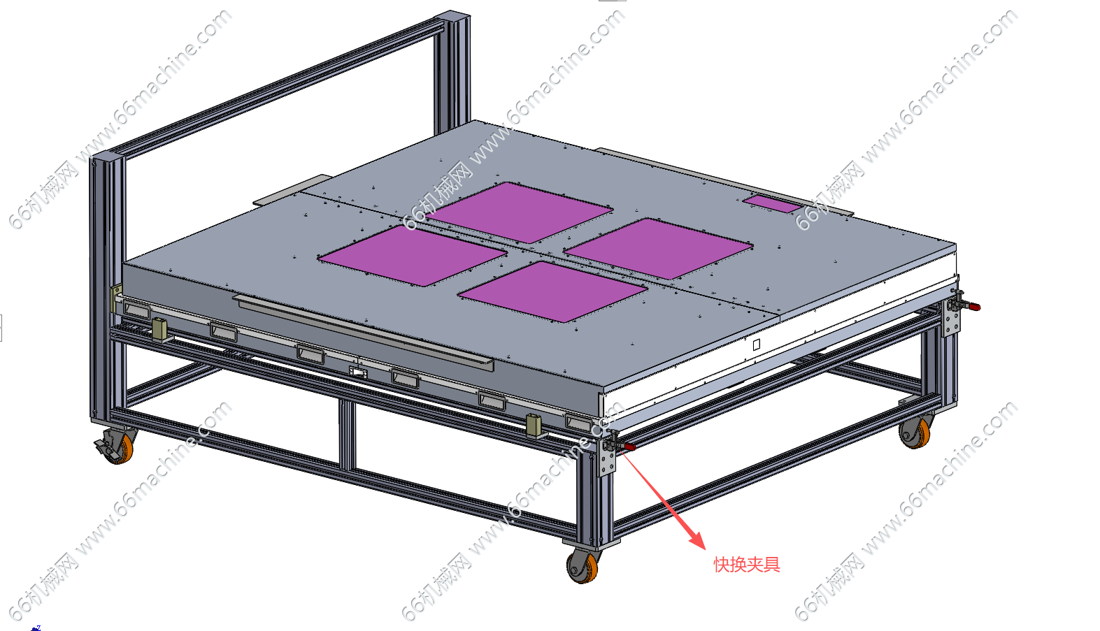 移动式转运推车（工装车、转运小车）3D+工程图