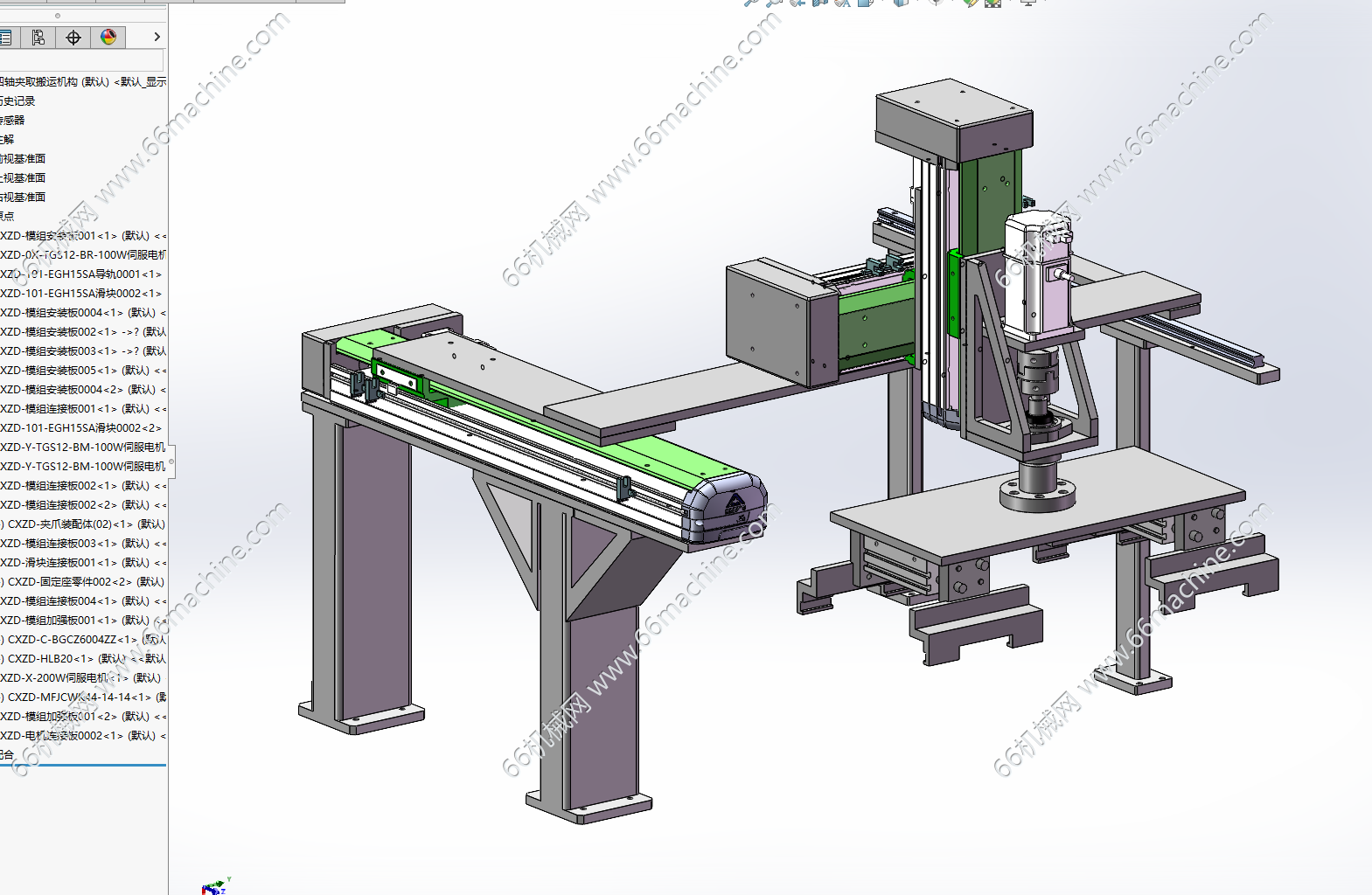 托盘四轴夹取搬运机构（夹取移栽机构）