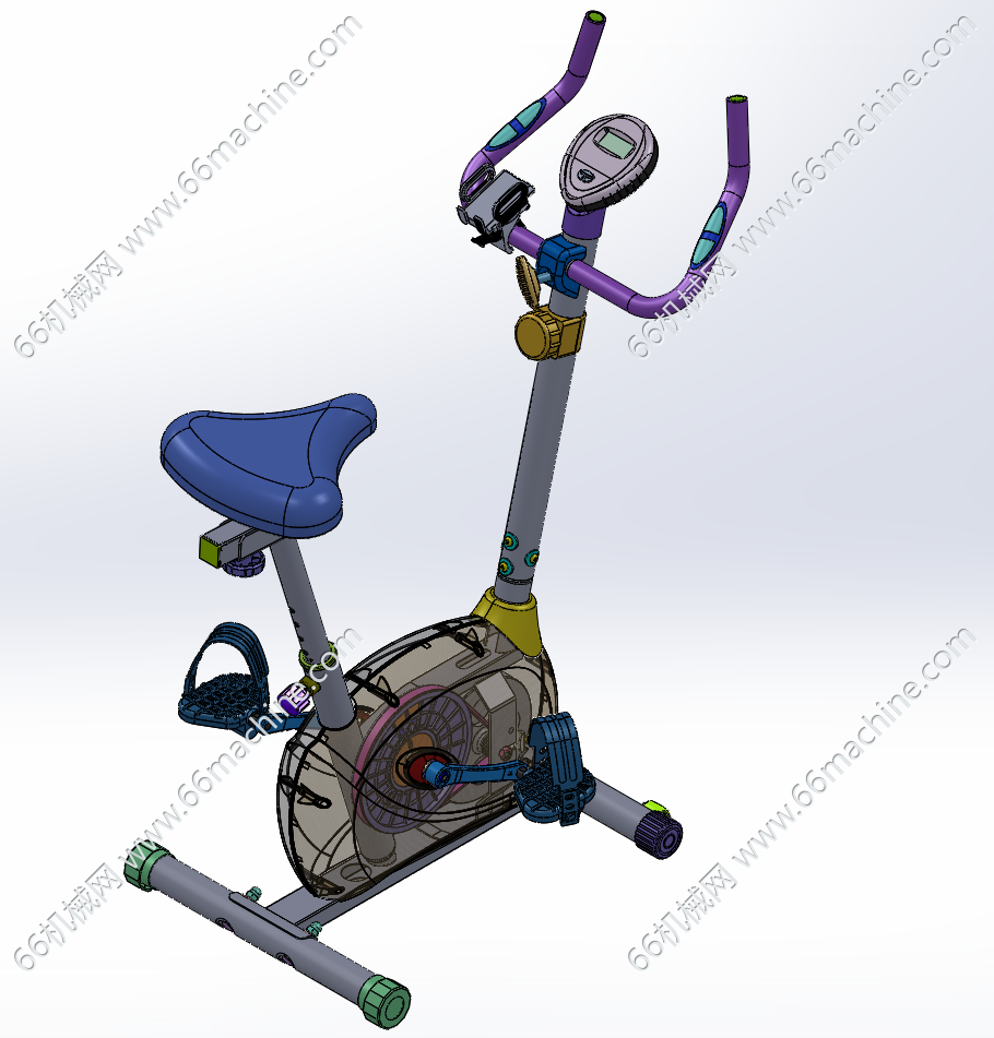 某企业2款动感单车（健身车）3D+工程图