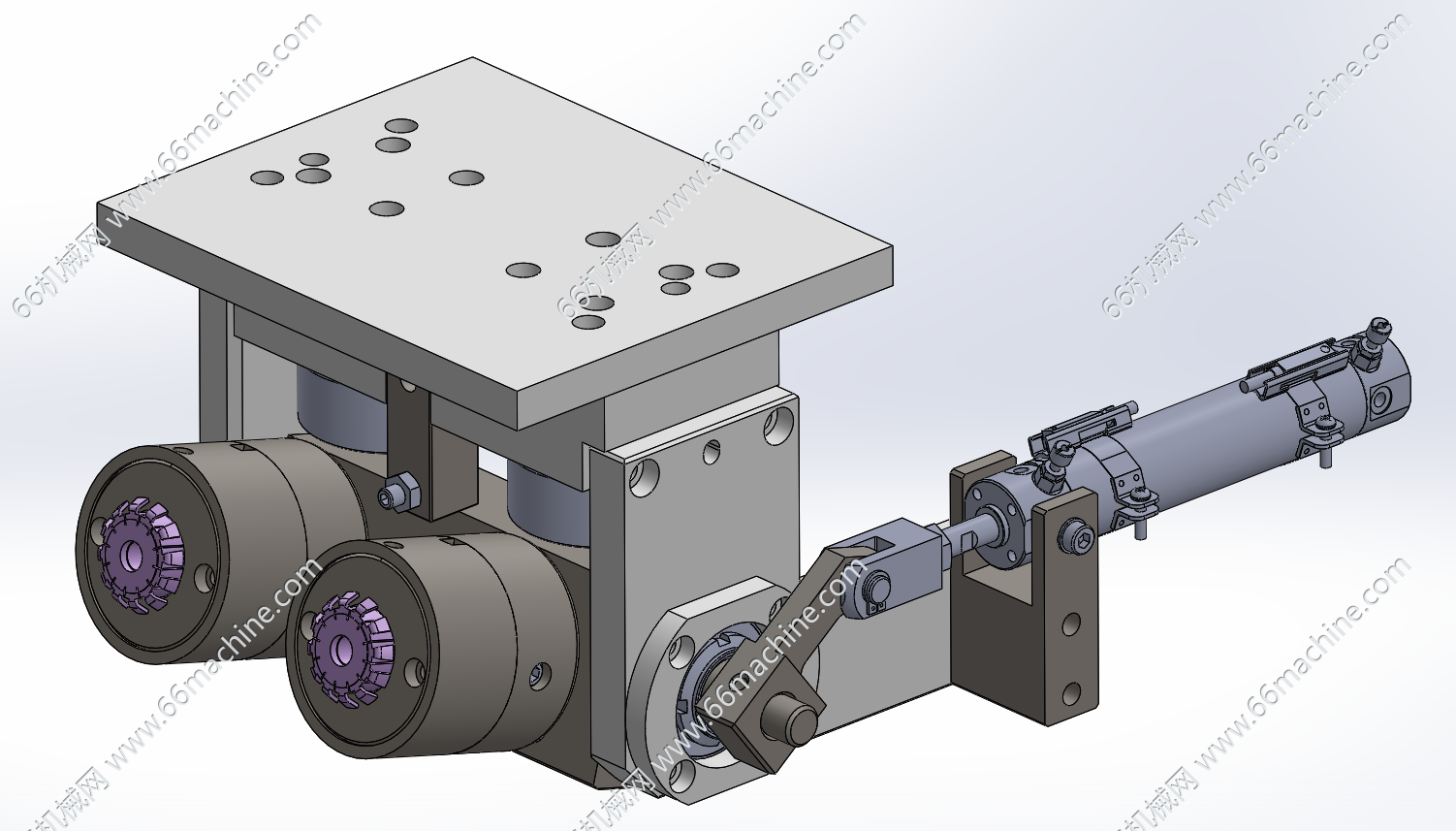 基于连杆机构的气缸摆动机构
