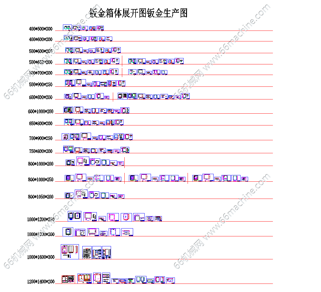 某科技大楼-钣金箱体展开图钣金生产图