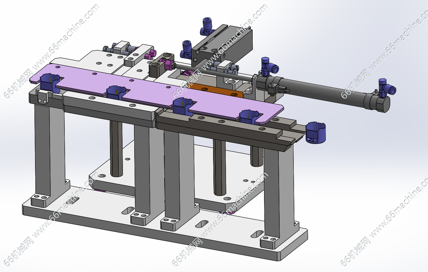 基于气缸的拨叉步进机构