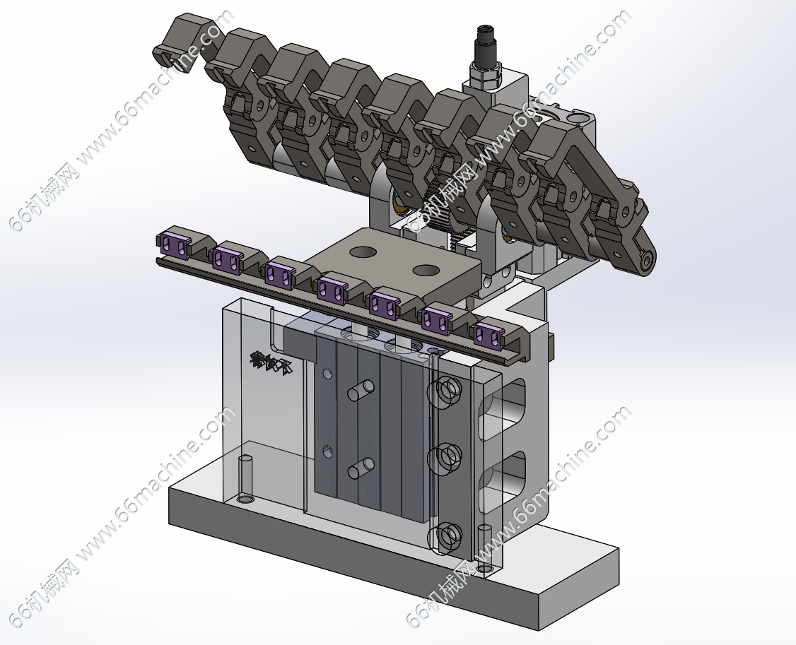 基于齿轮齿条的气动摆动机构（压紧机构）