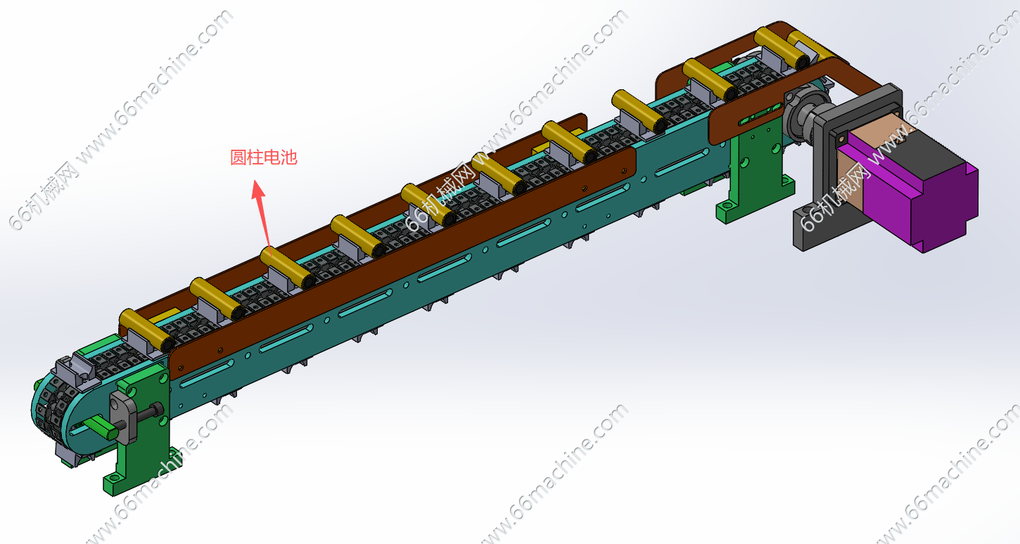 带载具的链条回流输送机构