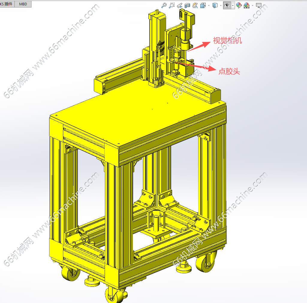 视觉引导三轴点胶机