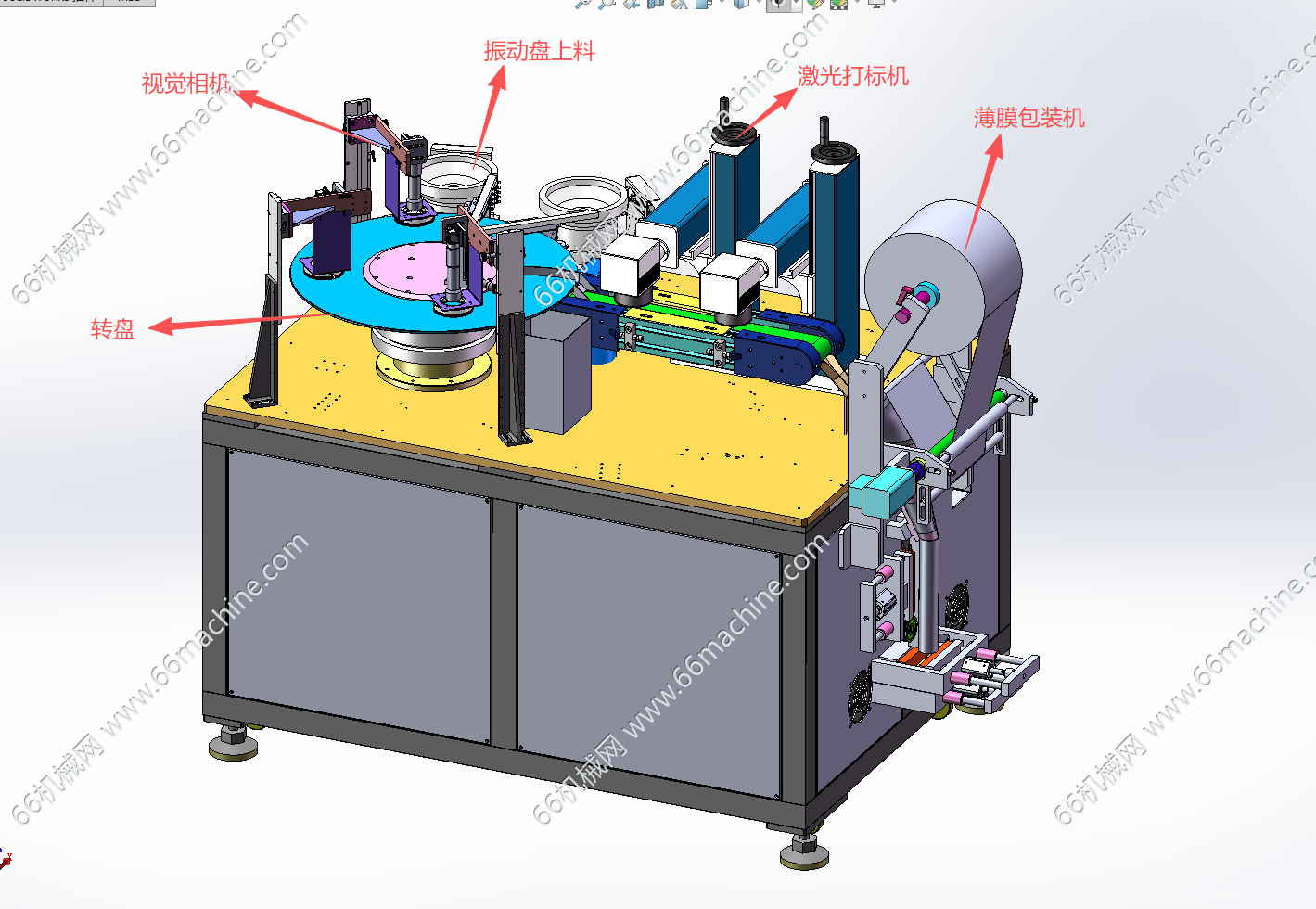 某企业自动上料、检测、打标、包装一体机